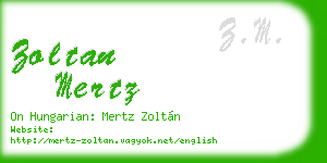 zoltan mertz business card
