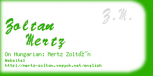 zoltan mertz business card